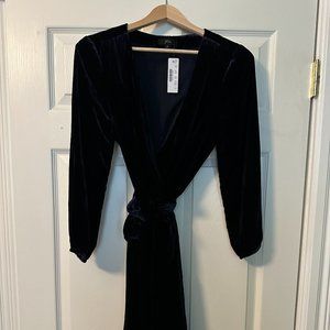 NWT VELVET WRAP DRESS J. CREW